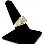 Real 10K Solid Yellow Gold Mens Scorpio Style Square Ring With CZ