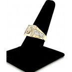 Real 10K Solid Yellow Gold Mens Scorpio Style Square Ring With CZ