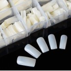 500 Pcs False Acrylic nails Full Cover French Artificial Nails Tip 10 Sizes with Box (natural)