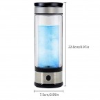 Lonruis Hydrogen Rich Water Cup,PEM Technology Ionizer,Portable USB Rechargeable Ionized Water Generator Anti Aging Antioxidant Glass Bottle- 350ml