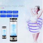 Lonruis Hydrogen Rich Water Cup,PEM Technology Ionizer,Portable USB Rechargeable Ionized Water Generator Anti Aging Antioxidant Glass Bottle- 350ml