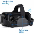 VR SHINECON Headset with Remote Controller 3D Glasses Goggles HD Virtual Reality Headset Compatible with iPhone & Android Phone Eye Protected Soft & Comfortable Adjustable Distance for Phones 4.7-6.53