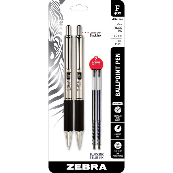 Zebra Pens Fine Point F-402 Ballpoint Stainless ..