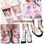 CYNLLIO Platform Pumps Harajuku Mary Jane Shoes Cute Lolita Shoes Heart Strap Shoes Goth Punk Ankle Shoes