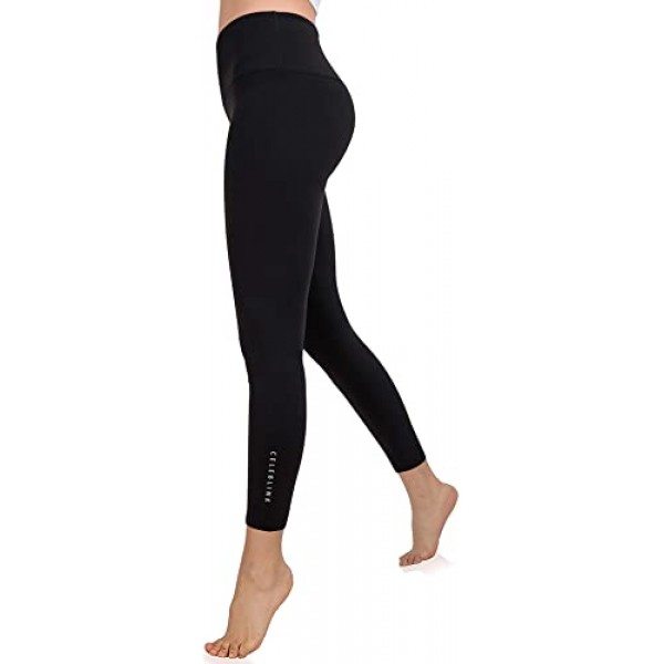 Celeblink Women's High Waisted 7/8 Black Legging..