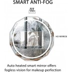 SNUGACE Round LED Bathroom Mirror, Beveled Edge Frameless Wall Mount Bathroom Vanity Mirror with 3-Color and Anti-Fog, 24 Inch, Silver