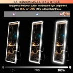 EDTEMI Full Length Mirror Lighted 63"x20" Floor Mirror LED Whole Body Mirror, Wall Mounted Hanging Mirror with Lights -Black