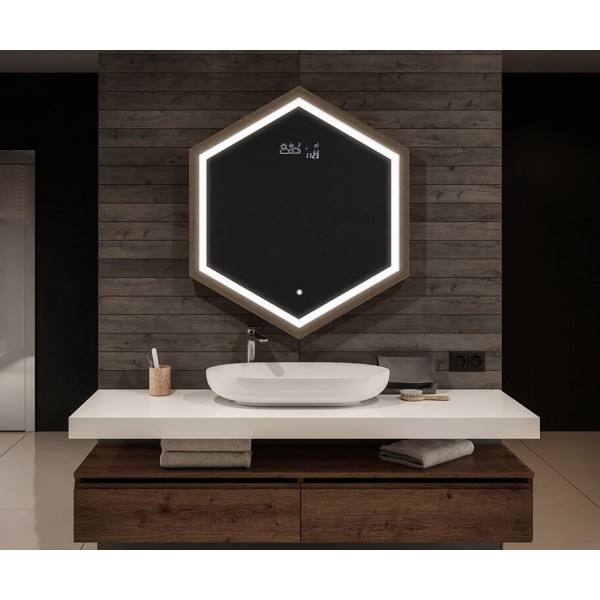 Hexagon Led Mirror Front & Back Both | White..